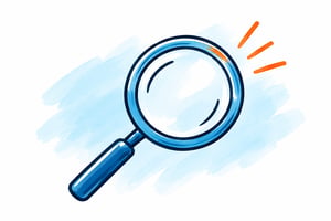 Hand-Painted Blue Magnifying Glass