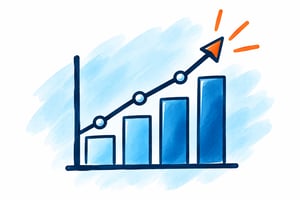 Watercolor Rising Analytics Chart
