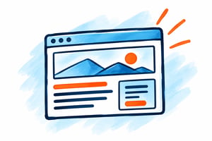 Watercolor Webpage Mockup Illustration